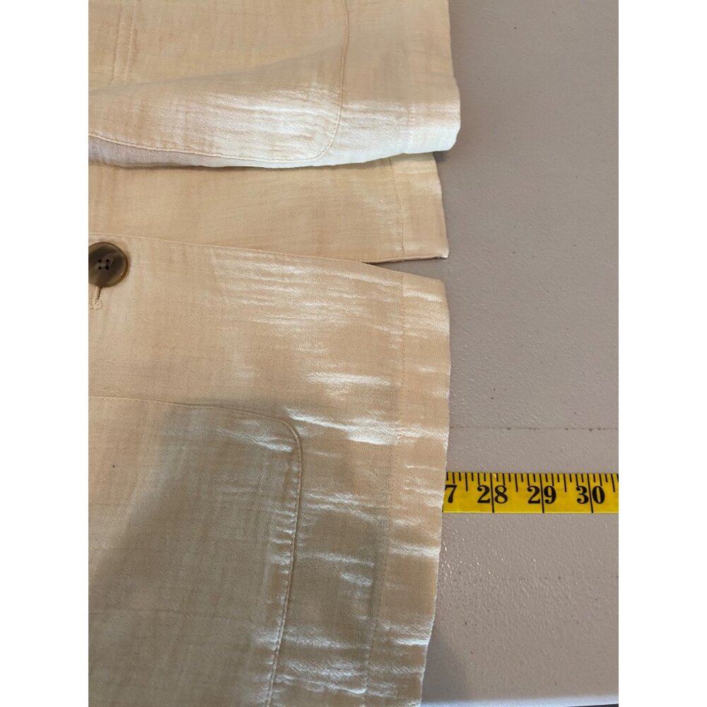 NWT Nordstrom Caslon Beige Cotton Blazer Lightweight Textured Jacket Medium - Picture 7 of 12